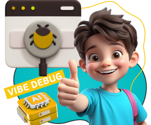Тестирование & Vibe Debug. Охотники за багами - КИБЕРшкола программирования для детей, компьютерные курсы для школьников, начинающих и подростков - KIBERone г. Новокуйбышевск